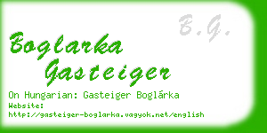 boglarka gasteiger business card